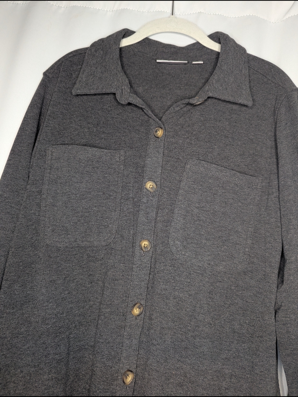 Belle by Kim Gravel Charcoal Gray Lightweight Shirt Jacket